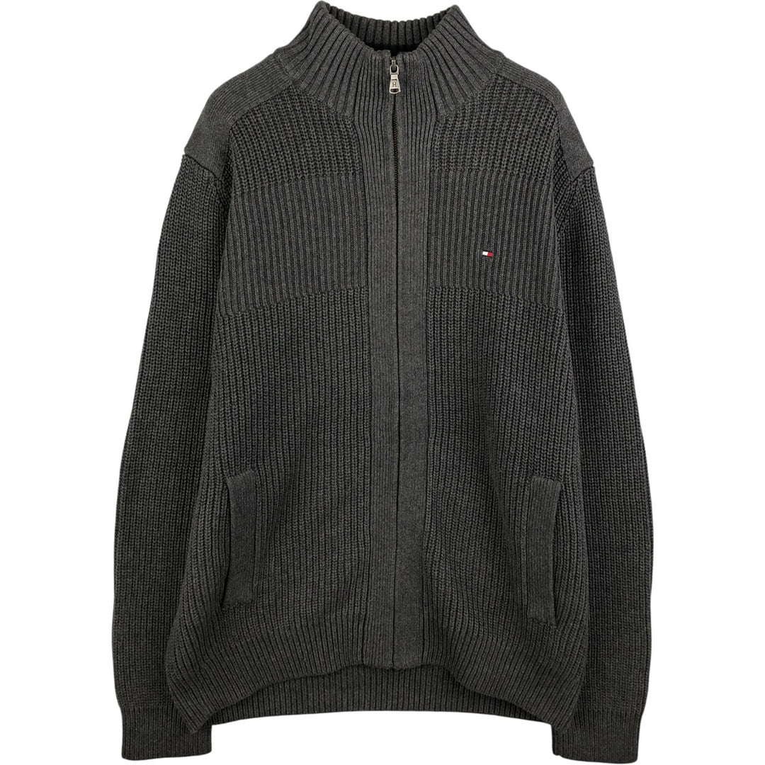 Tommy Hilfiger Driver's Knit Sweater, Men's Size L cotton Charcoal Vintage Second Hand