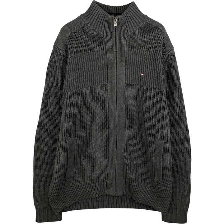 Tommy Hilfiger Driver's Knit Sweater, Men's Size L cotton Charcoal Vintage Second Hand