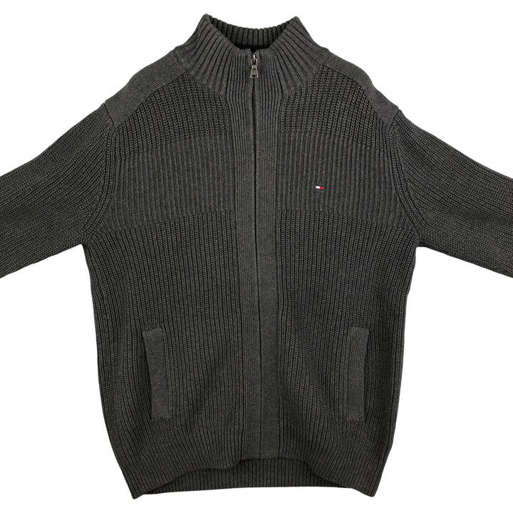 Tommy Hilfiger Driver's Knit Sweater, Men's Size L cotton Charcoal Vintage Second Hand
