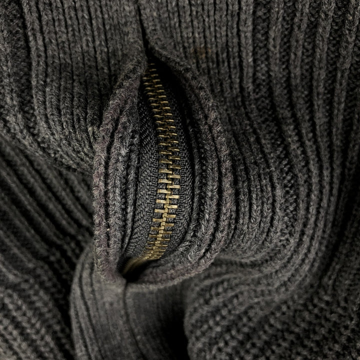 Tommy Hilfiger Driver's Knit Sweater, Men's Size L cotton Charcoal Vintage Second Hand