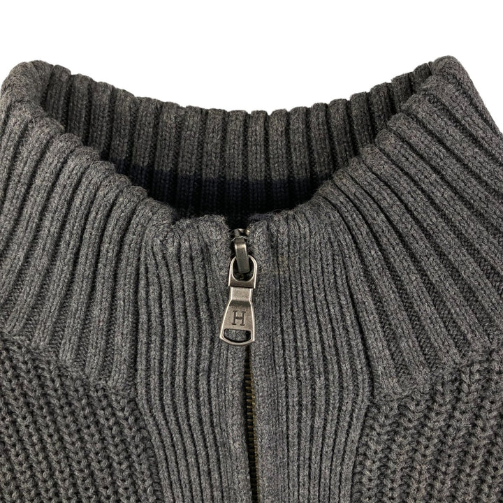 Tommy Hilfiger Driver's Knit Sweater, Men's Size L cotton Charcoal Vintage Second Hand