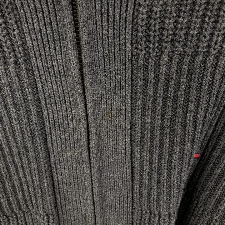 Tommy Hilfiger Driver's Knit Sweater, Men's Size L cotton Charcoal Vintage Second Hand