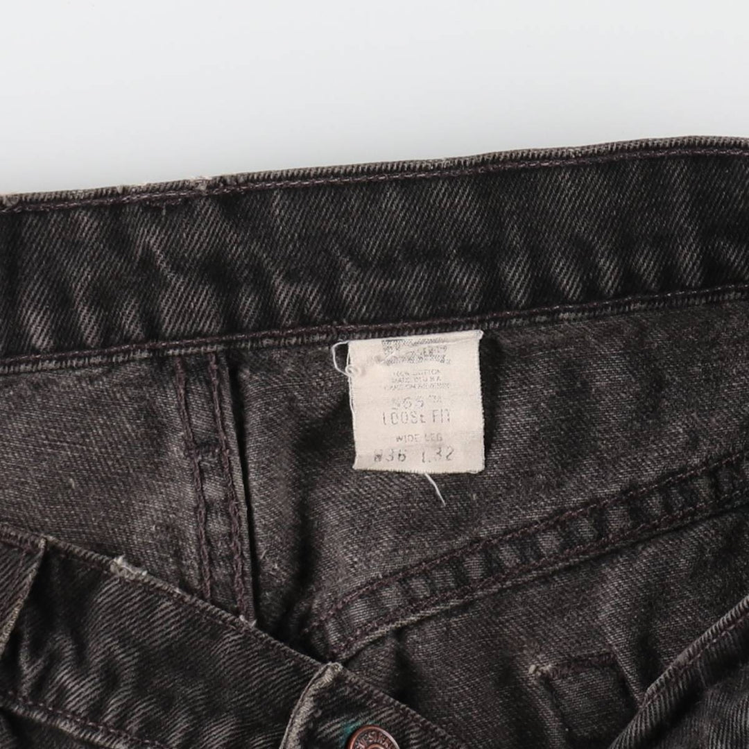 80s~90'S Levi's 565 LOOSE FIT WIDE LEG Painted Black Denim Tapered Denim Pants Made in USA Men's W37 equivalent /eaa472334