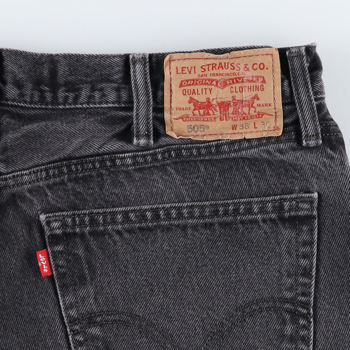 Levi's 505 STRAIGHT FIT Black Denim Tapered Denim Pants Men's W37 equivalent / eaa472357