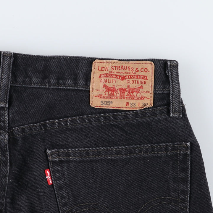 Levi's 505 STRAIGHT FIT Black Denim Tapered Denim Pants Men's W33 equivalent / eaa472360