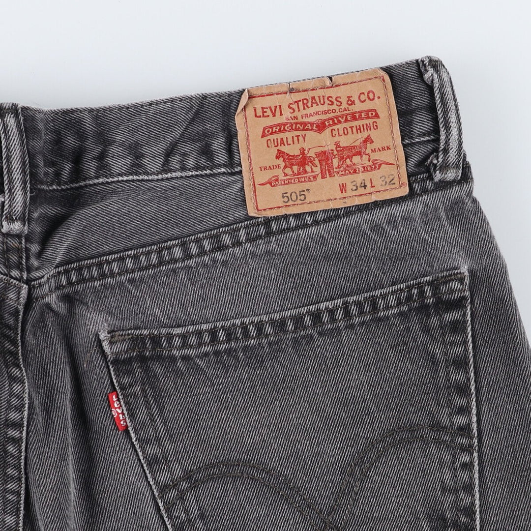 Levi's 505 STRAIGHT FIT Black Denim Tapered Denim Pants Men's W35 equivalent / eaa472361