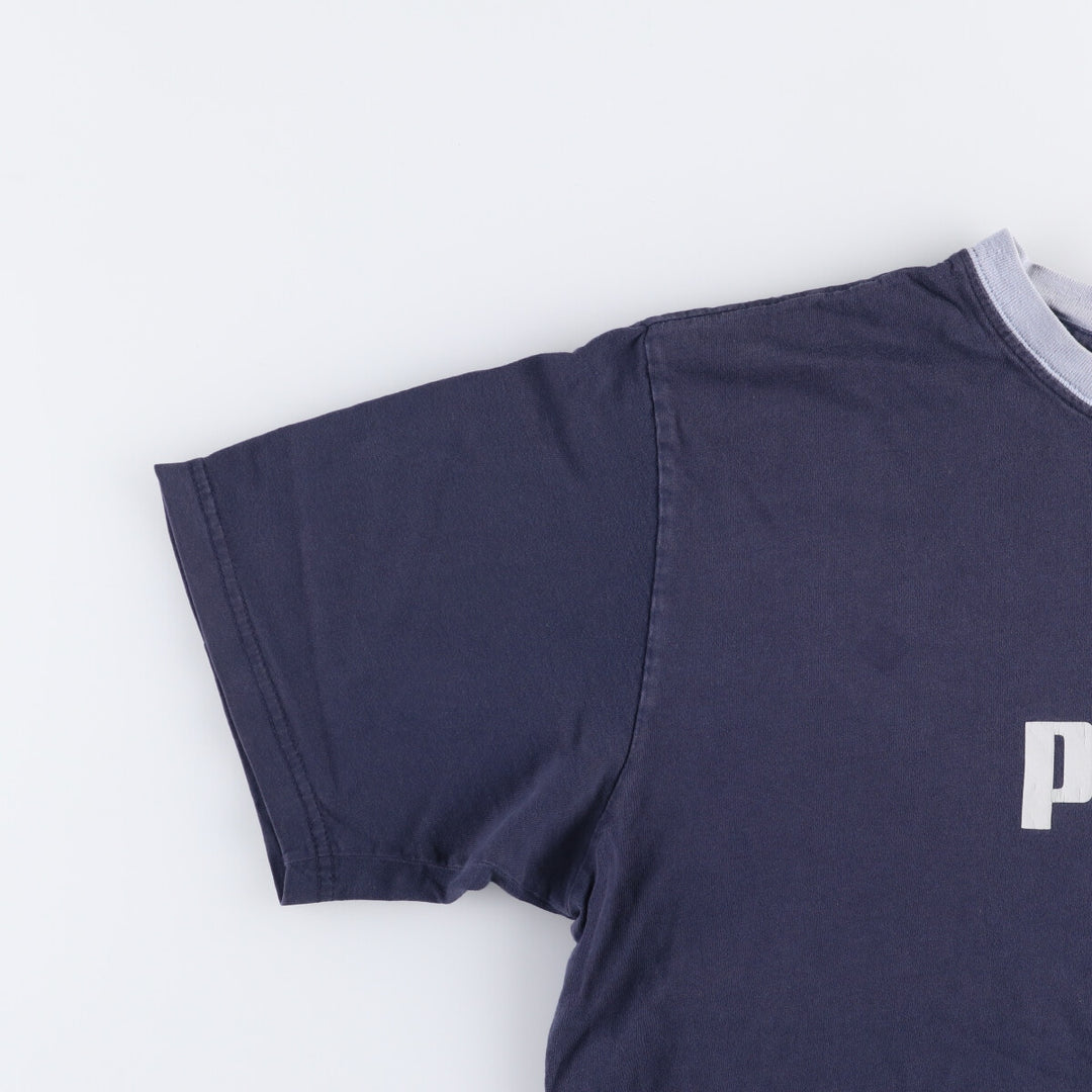 PUMA logo T-shirt, men's size L cotton navy blue type Vintage Second Hand