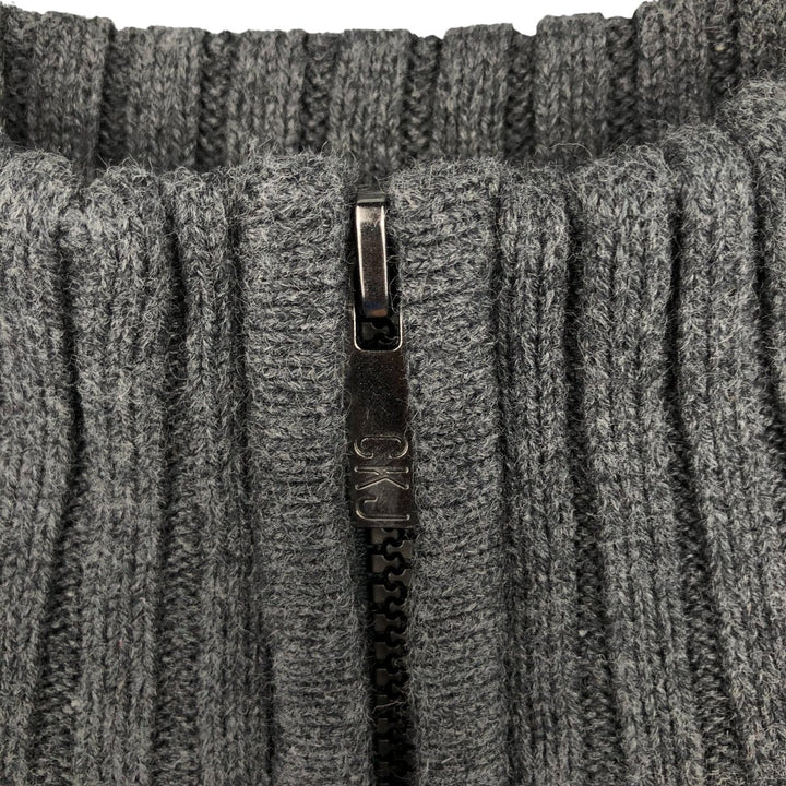 90s-00'S Calvin Klein Jeans Cotton Knit Half-Zip Sweater, Men's Size XL, Vintage cotton Charcoal Vintage Second Hand