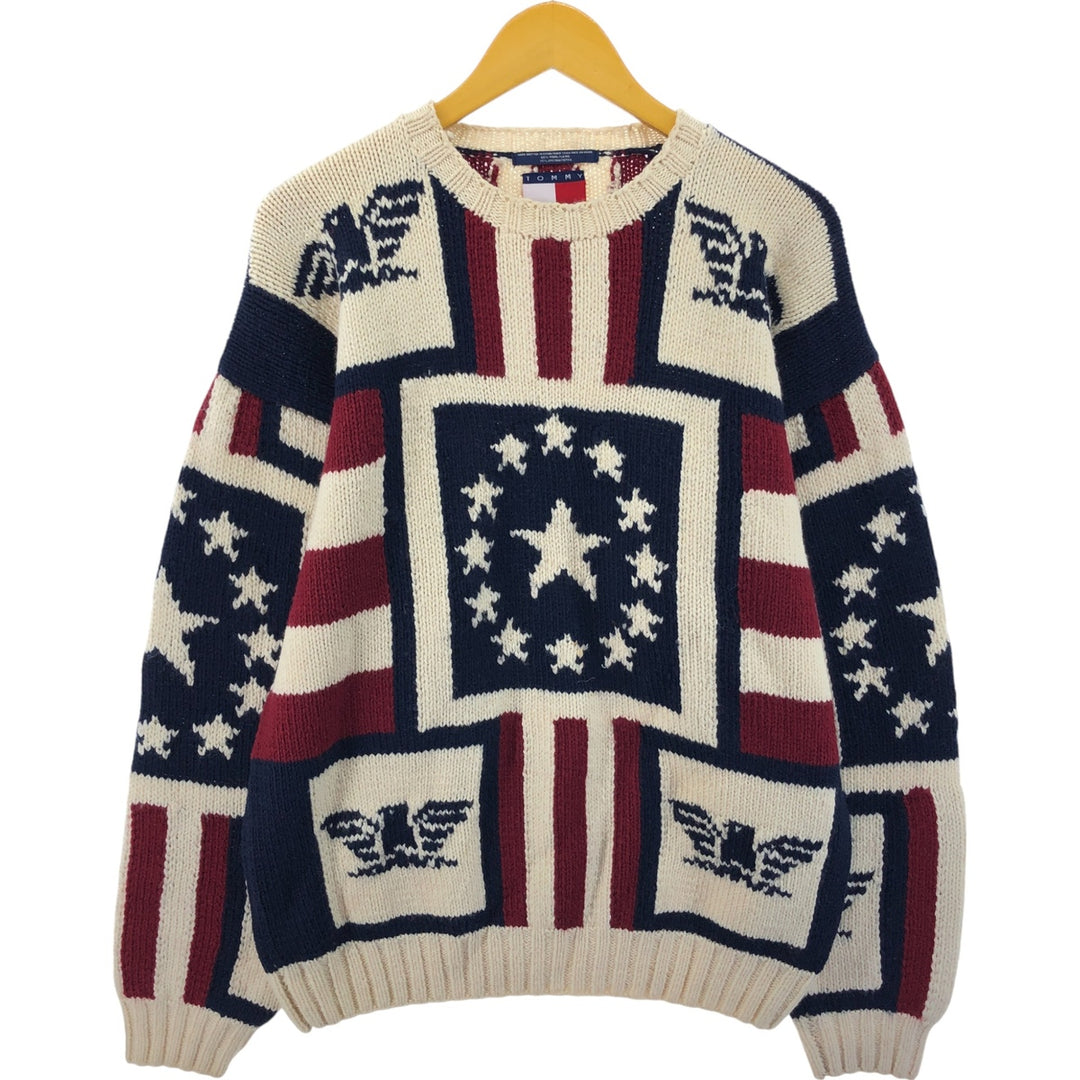 90'S Tommy Hilfiger HAND KNIT hand knit wool sweater men's size M vintage /eaa472467