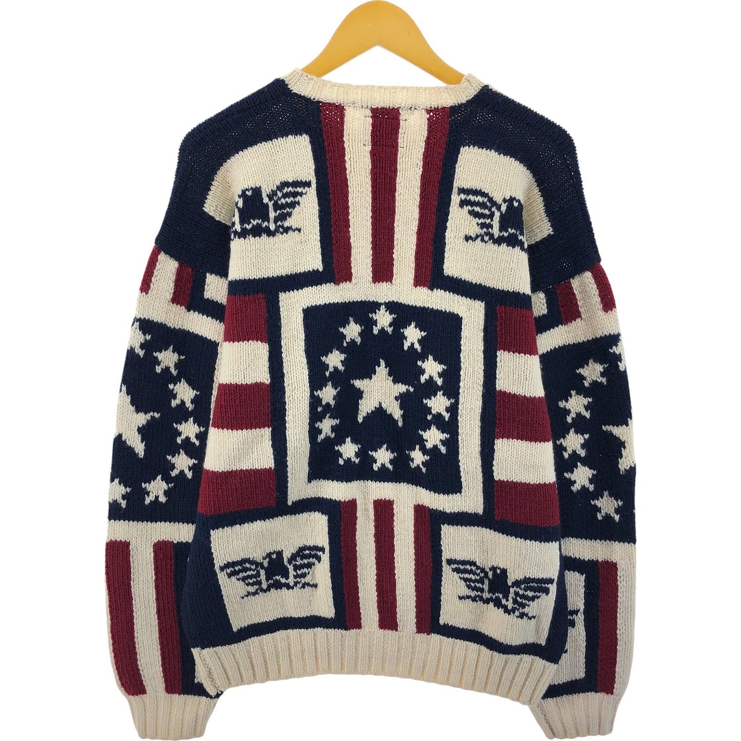 90'S Tommy Hilfiger HAND KNIT hand knit wool sweater men's size M vintage /eaa472467