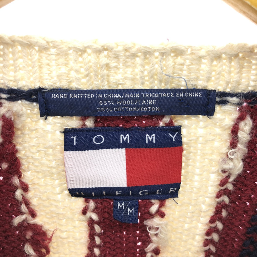 90'S Tommy Hilfiger HAND KNIT hand knit wool sweater men's size M vintage /eaa472467
