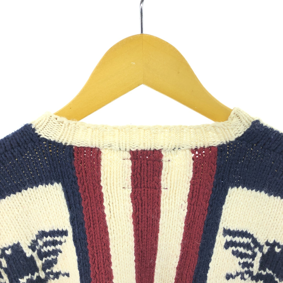 90'S Tommy Hilfiger HAND KNIT hand knit wool sweater men's size M vintage /eaa472467