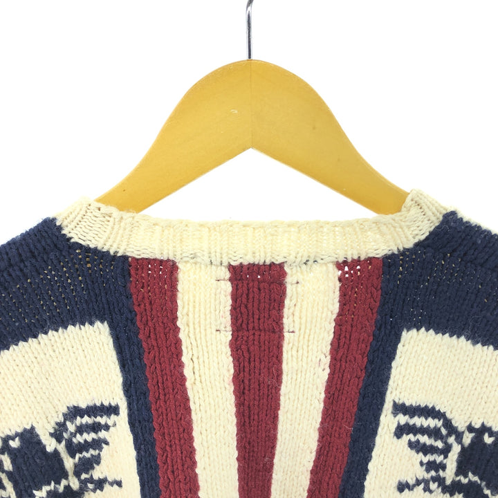 90'S Tommy Hilfiger HAND KNIT hand knit wool sweater men's size M vintage /eaa472467