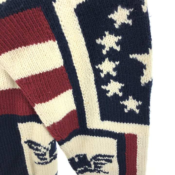 90'S Tommy Hilfiger HAND KNIT hand knit wool sweater men's size M vintage /eaa472467