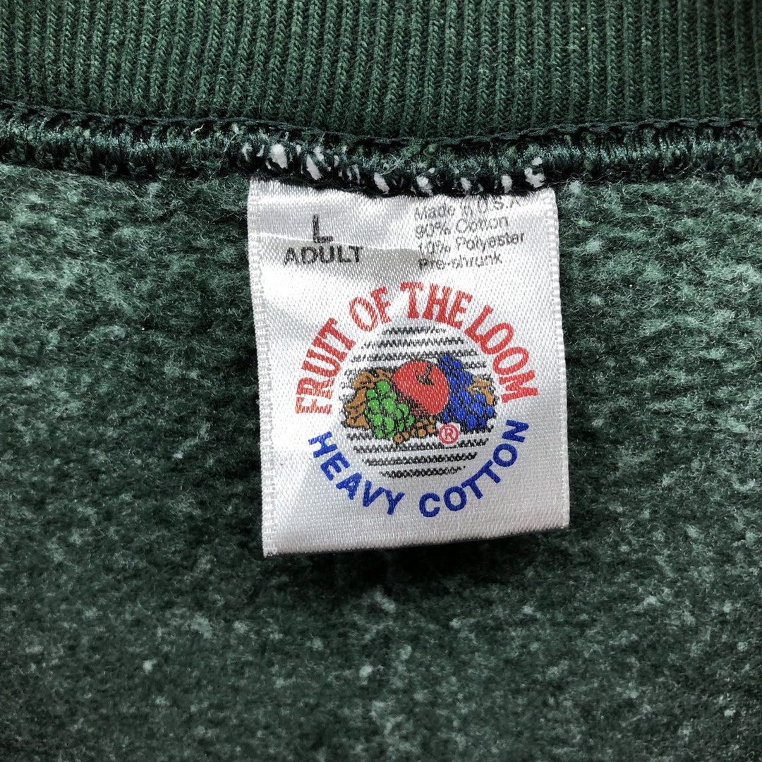 90'S Fruit of the Loom Heavy Cotton Printed Sweatshirt, Made in USA, Men's Size L, Vintage /eaa472469