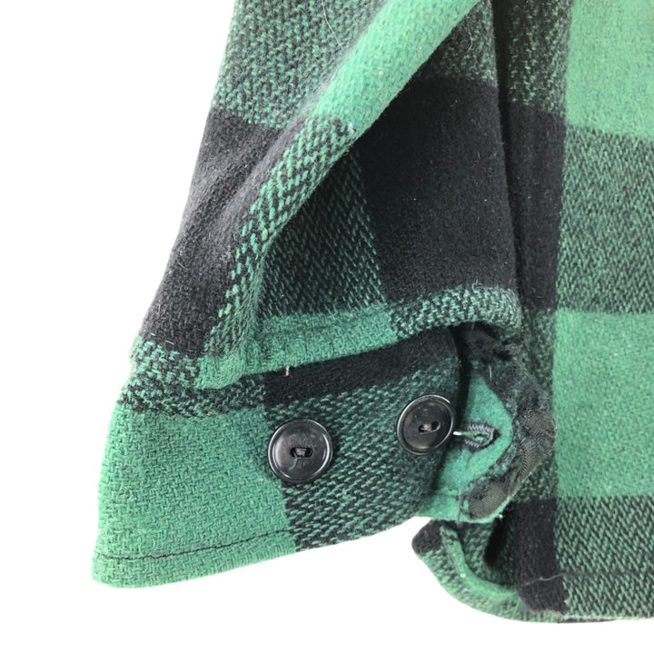 ~70'S BRENT Buffalo Check Wool Box Shirt, Men's M, Vintage /eaa472484
