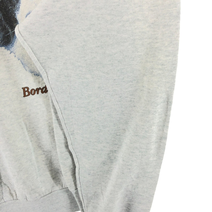 90'S Fruit of the Loom Dog Print Animal Sweatshirt, Made in Canada, Men's Size L, Vintage cotton gray type Vintage Second Hand
