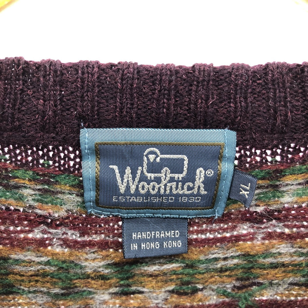 90s~ WOOLRICH Fair Isle Pattern Wool Knit Sweater Men's XL Vintage /eaa472633