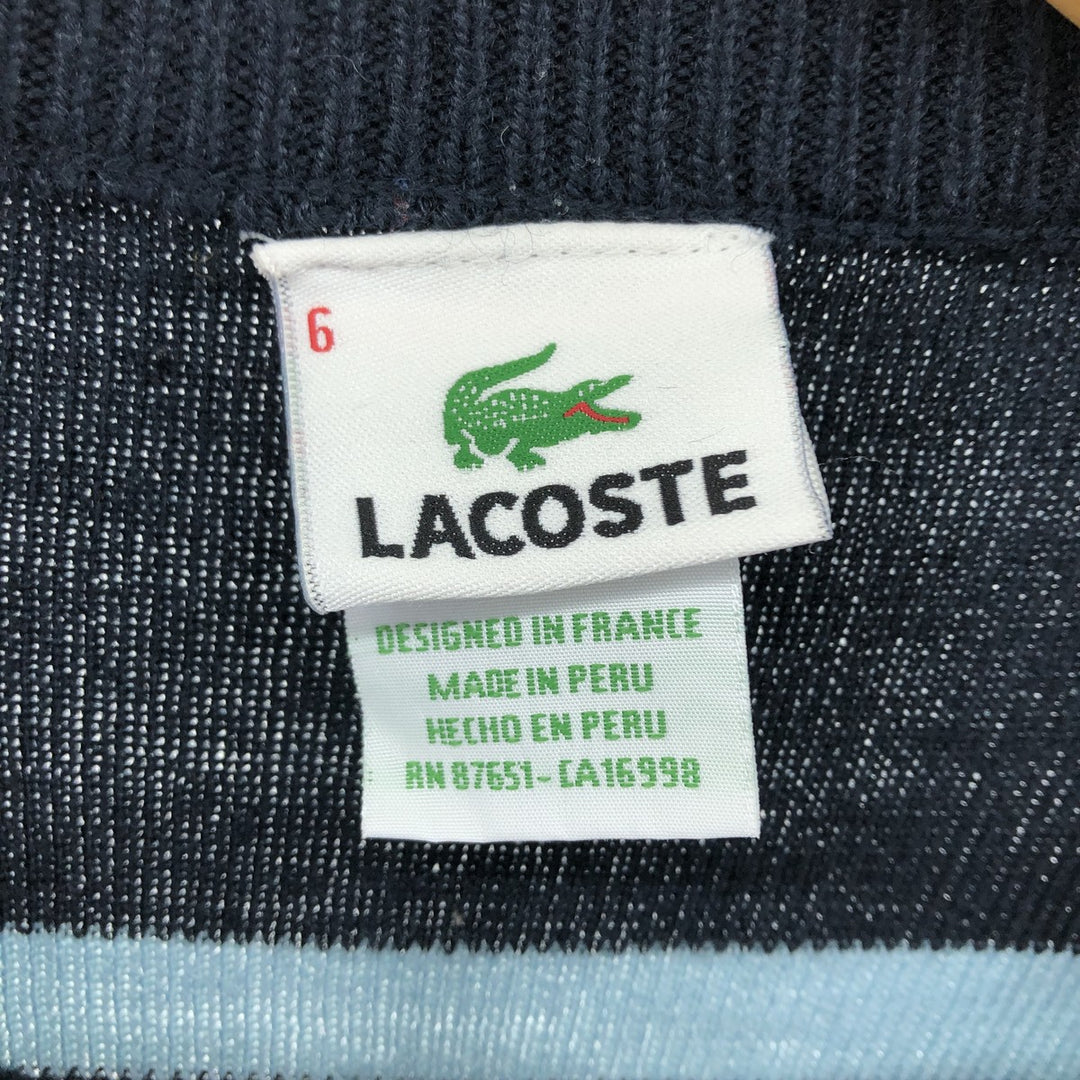 LACOSTE Border Pattern Cotton Knit Sweater Men's XL Size / eaa472662