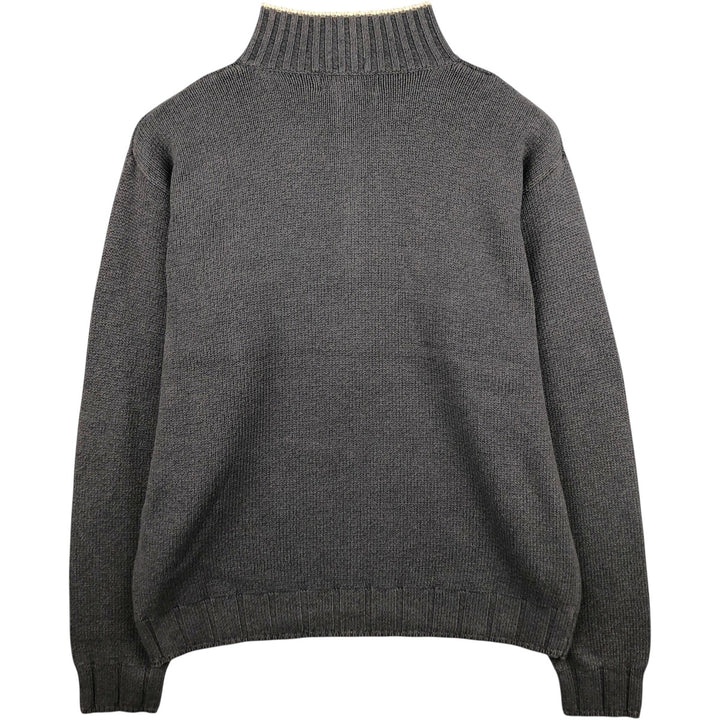 Ralph Lauren CHAPS Cotton Knit Half Zip Sweater, Men's Size L cotton Charcoal Vintage Second Hand