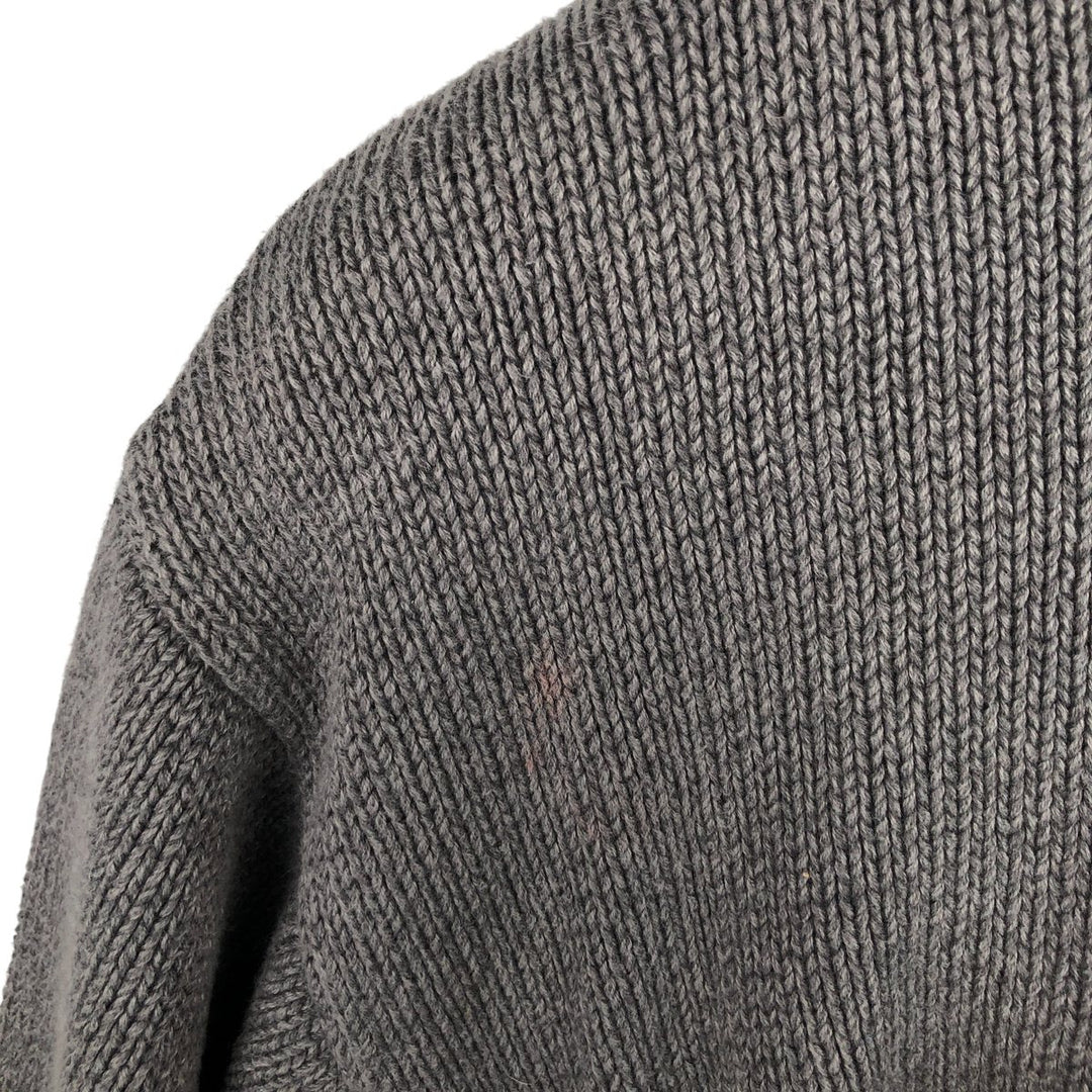 Ralph Lauren CHAPS Cotton Knit Half Zip Sweater, Men's Size L cotton Charcoal Vintage Second Hand