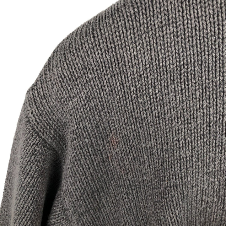 Ralph Lauren CHAPS Cotton Knit Half Zip Sweater, Men's Size L cotton Charcoal Vintage Second Hand