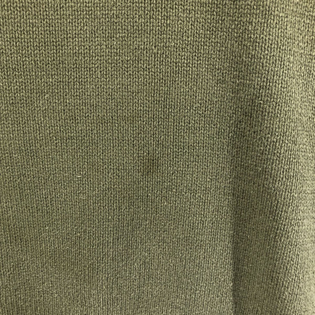 2000'S Eddie Bauer Cotton Knit Half-Zip Sweater, Men's XL cotton Khaki type Vintage Second Hand