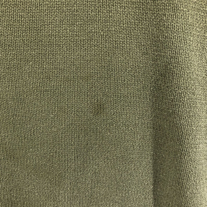 2000'S Eddie Bauer Cotton Knit Half-Zip Sweater, Men's XL cotton Khaki type Vintage Second Hand