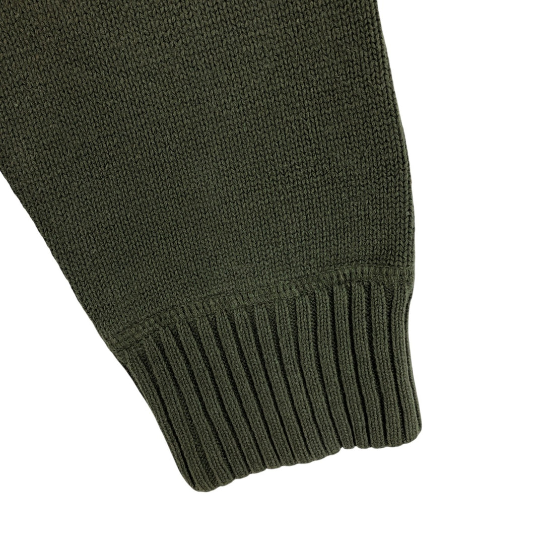 2000'S Eddie Bauer Cotton Knit Half-Zip Sweater, Men's XL cotton Khaki type Vintage Second Hand