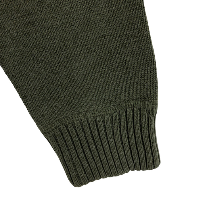 2000'S Eddie Bauer Cotton Knit Half-Zip Sweater, Men's XL cotton Khaki type Vintage Second Hand