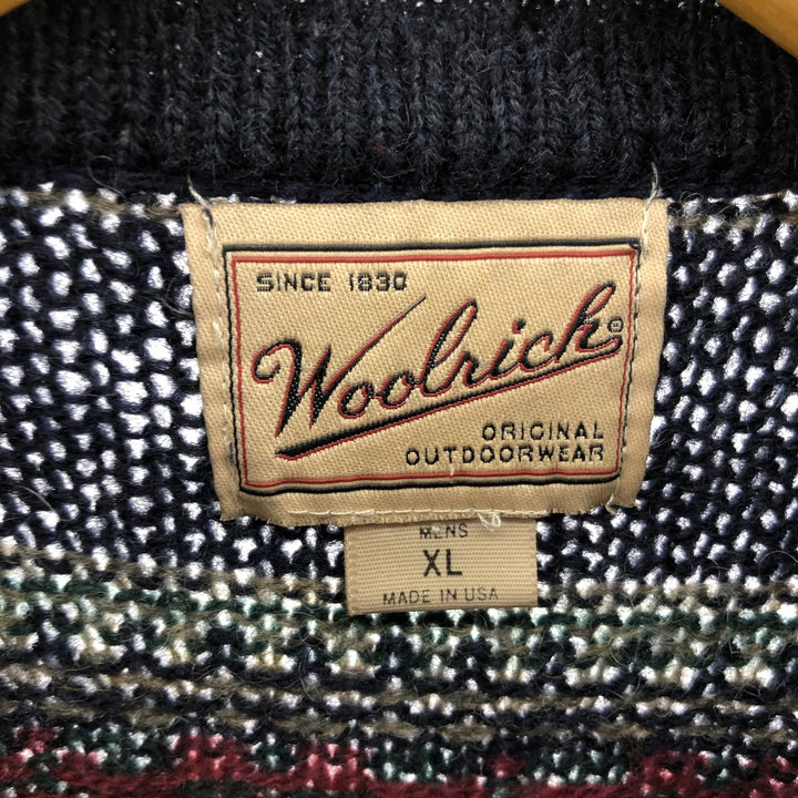 00'S WOOLRICH All-over print wool knit sweater Made in USA Men's XL size /eaa472732