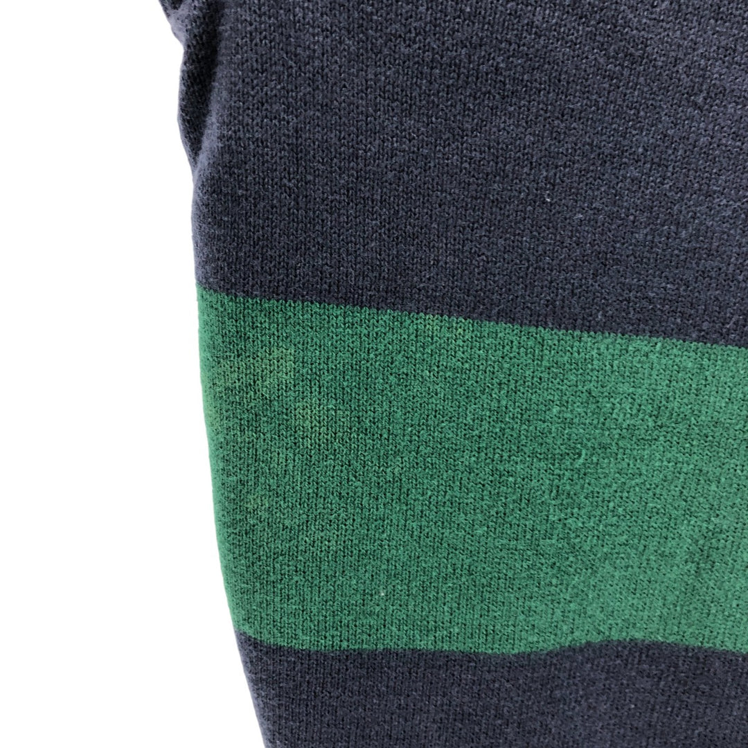 2000'S Nautica Striped Cotton Knit Half-Zip Sweater, Men's Size M cotton green type Vintage Second Hand