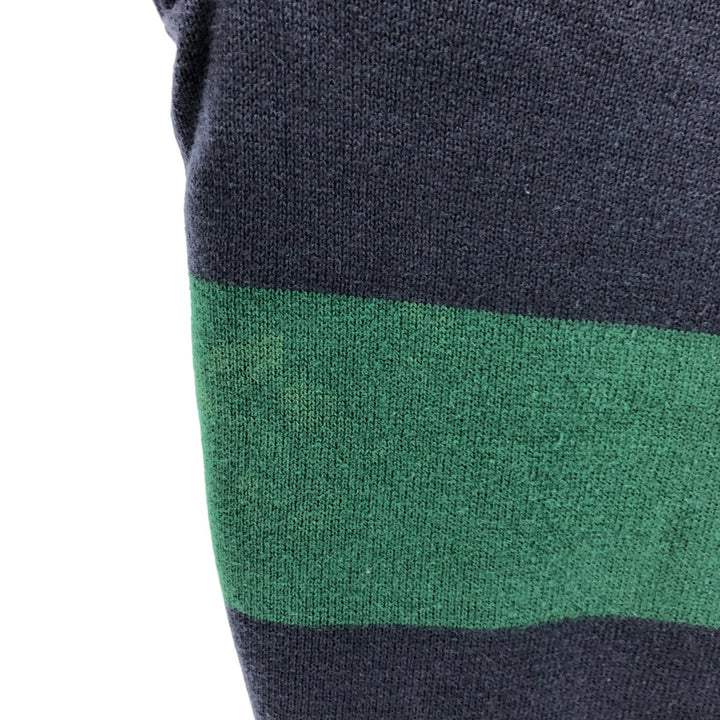 2000'S Nautica Striped Cotton Knit Half-Zip Sweater, Men's Size M cotton green type Vintage Second Hand
