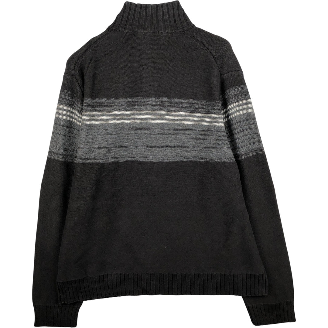 90s-00'S Calvin Klein Jeans Cotton Knit Half-Zip Sweater, Men's Size XL, Vintage cotton black type Vintage Second Hand