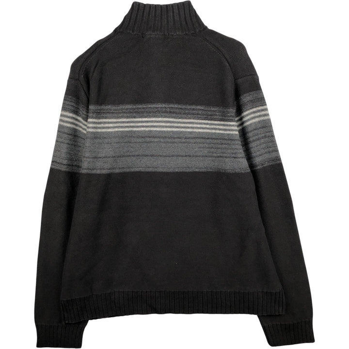 90s-00'S Calvin Klein Jeans Cotton Knit Half-Zip Sweater, Men's Size XL, Vintage cotton black type Vintage Second Hand