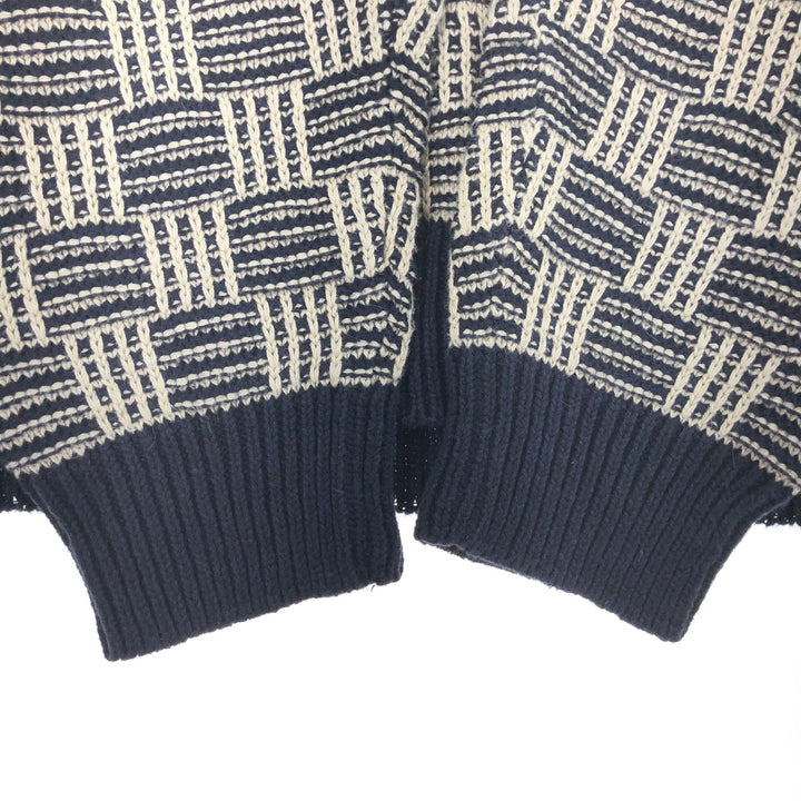 WOODS AND GRAY all-over print cotton knit sweater, men's size L / eaa472796