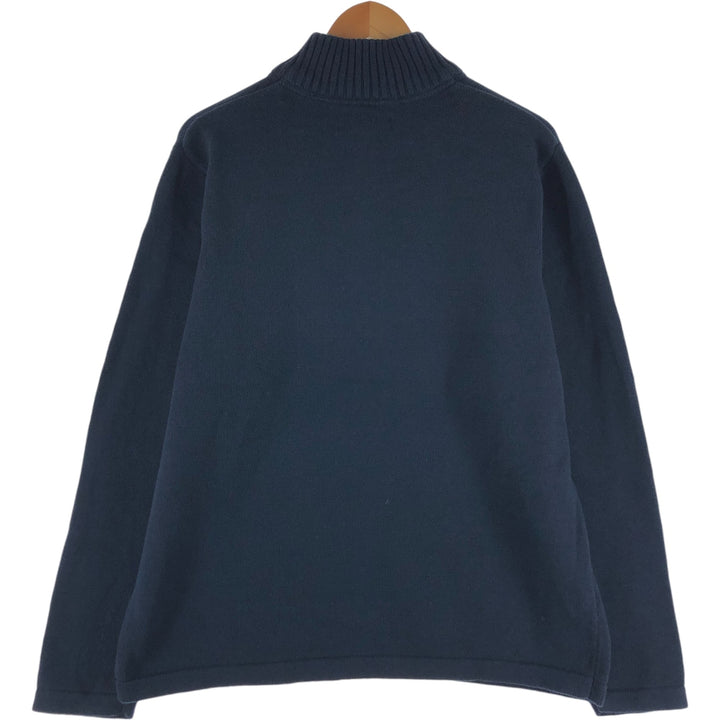 Eddie Bauer Cotton Knit Half Zip Sweater, Men's XL cotton navy blue type Vintage Second Hand
