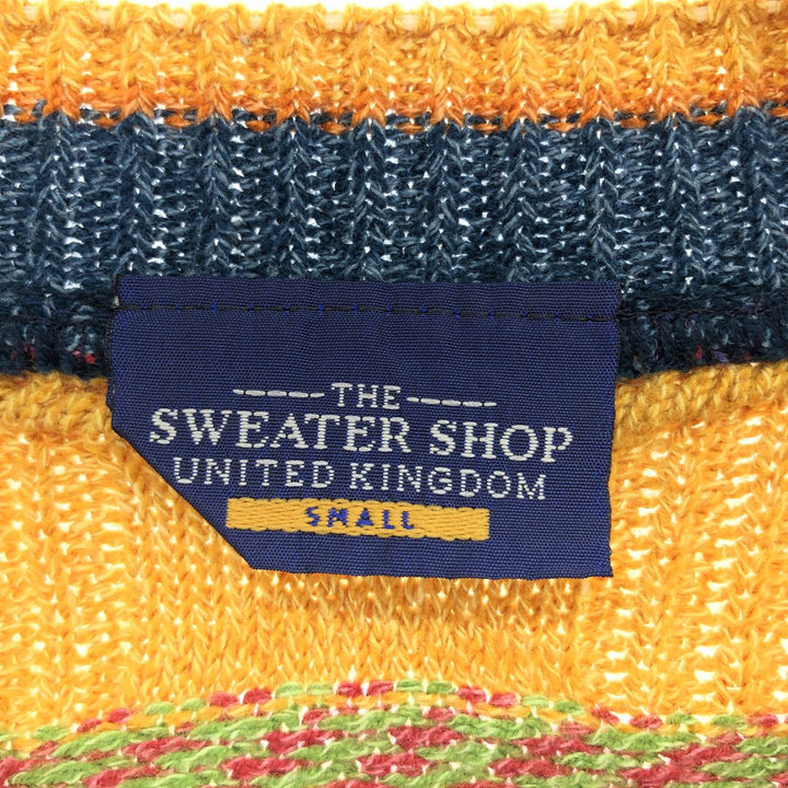SWEATER SHOP All-Over Print 3D Knit Sweater Made in the UK, Men's Size Small acrylic multicolor Vintage Second Hand