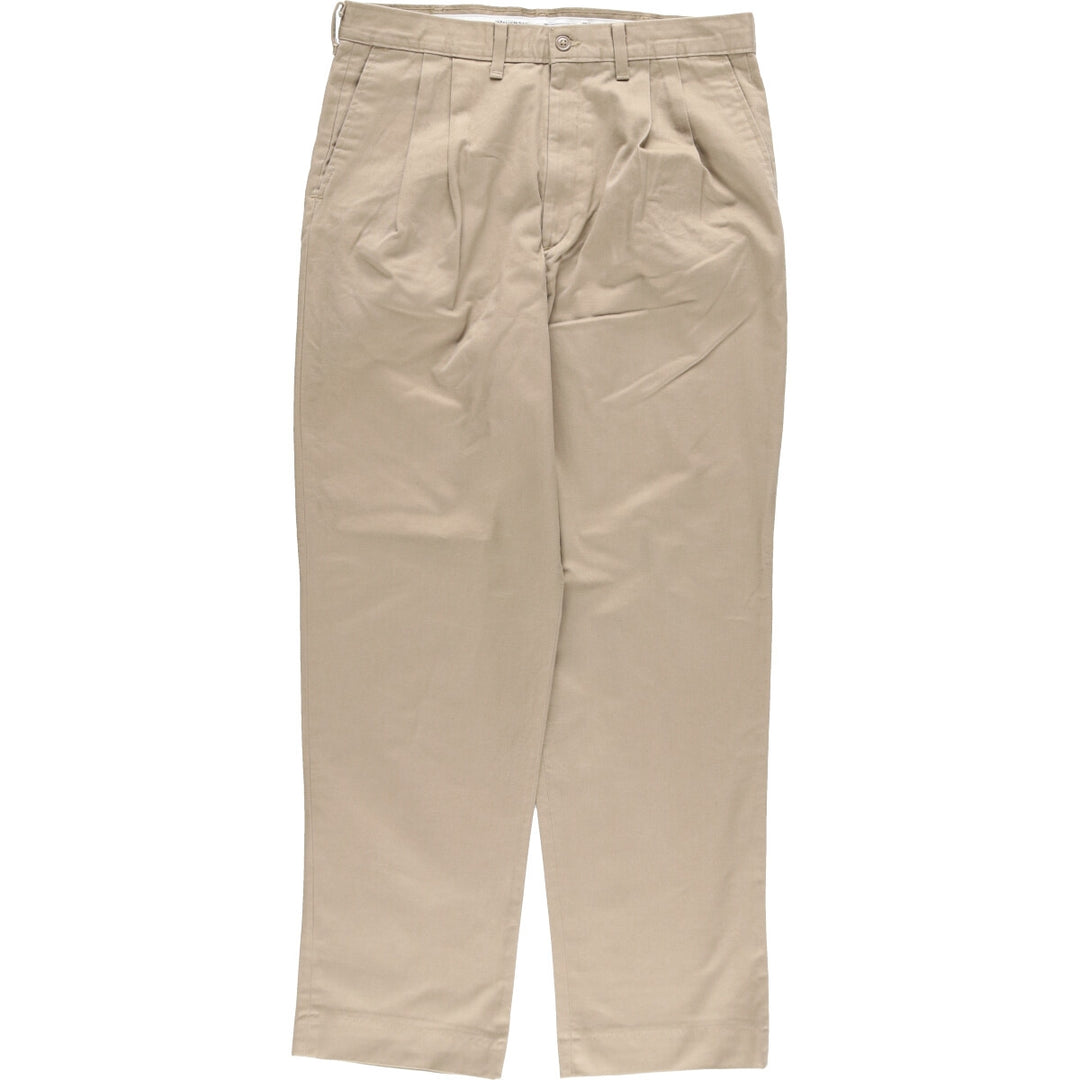 RIUVERIDE Two-Pleated Chino Pants, Made in USA, Men's, Size W33 cotton Beige type Vintage Second Hand