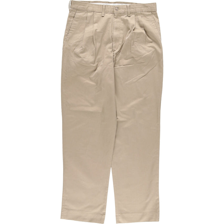 RIUVERIDE Two-Pleated Chino Pants, Made in USA, Men's, Size W33 cotton Beige type Vintage Second Hand