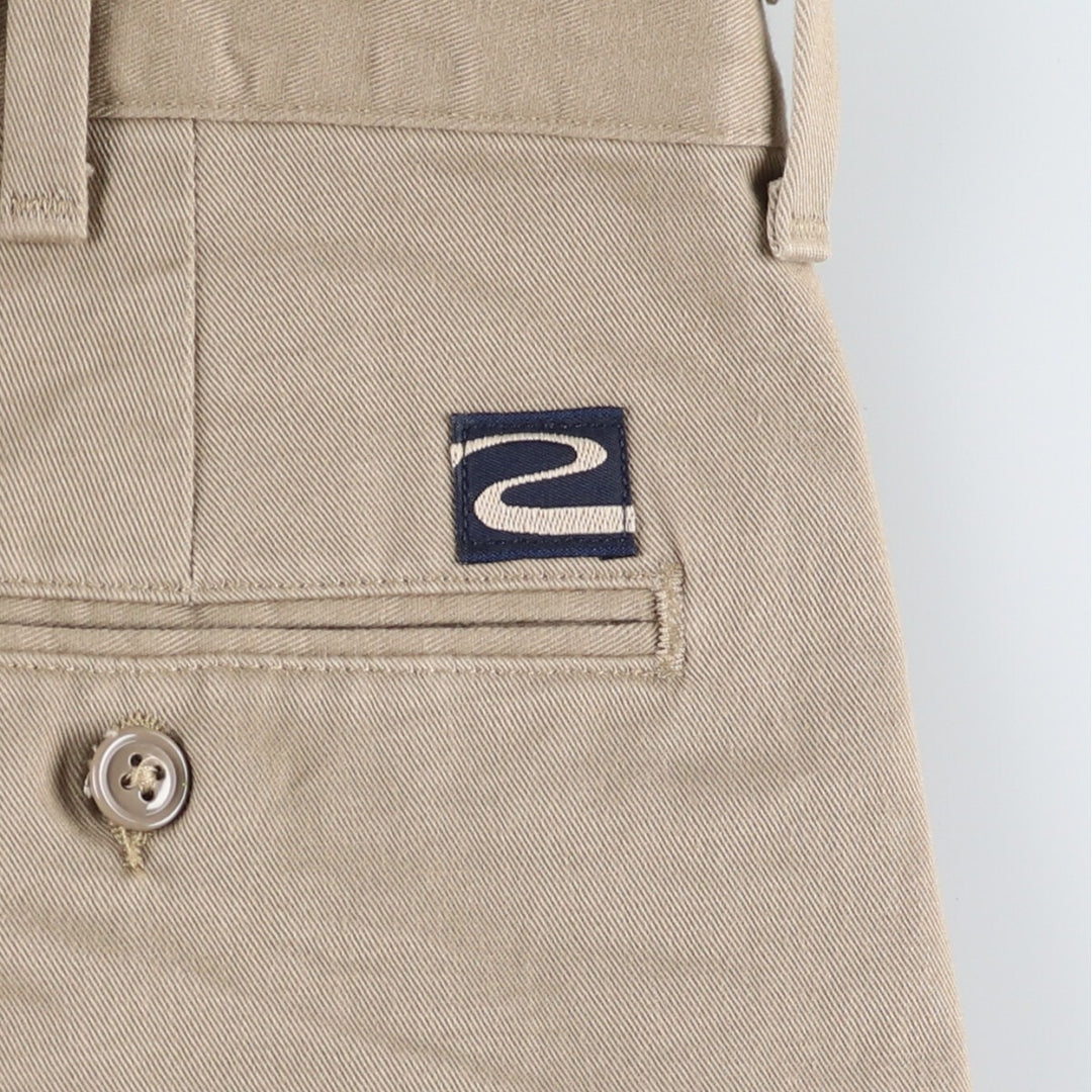 RIUVERIDE Two-Pleated Chino Pants, Made in USA, Men's, Size W33 cotton Beige type Vintage Second Hand