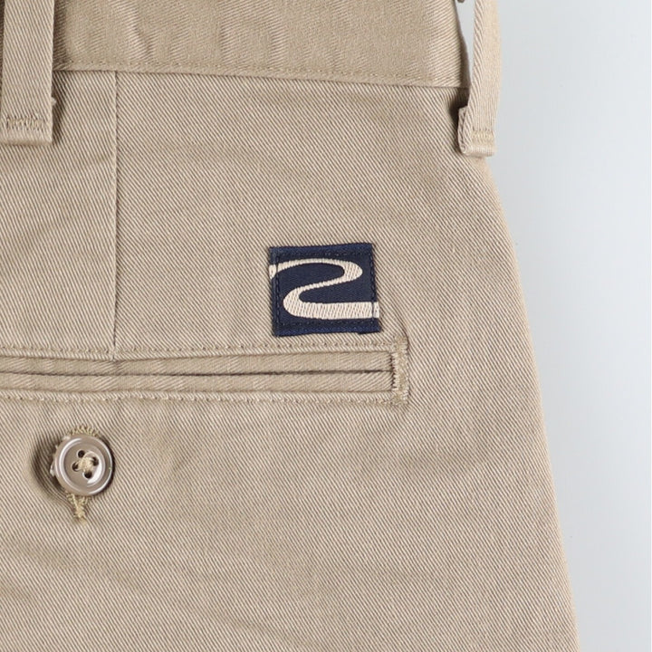 RIUVERIDE Two-Pleated Chino Pants, Made in USA, Men's, Size W33 cotton Beige type Vintage Second Hand