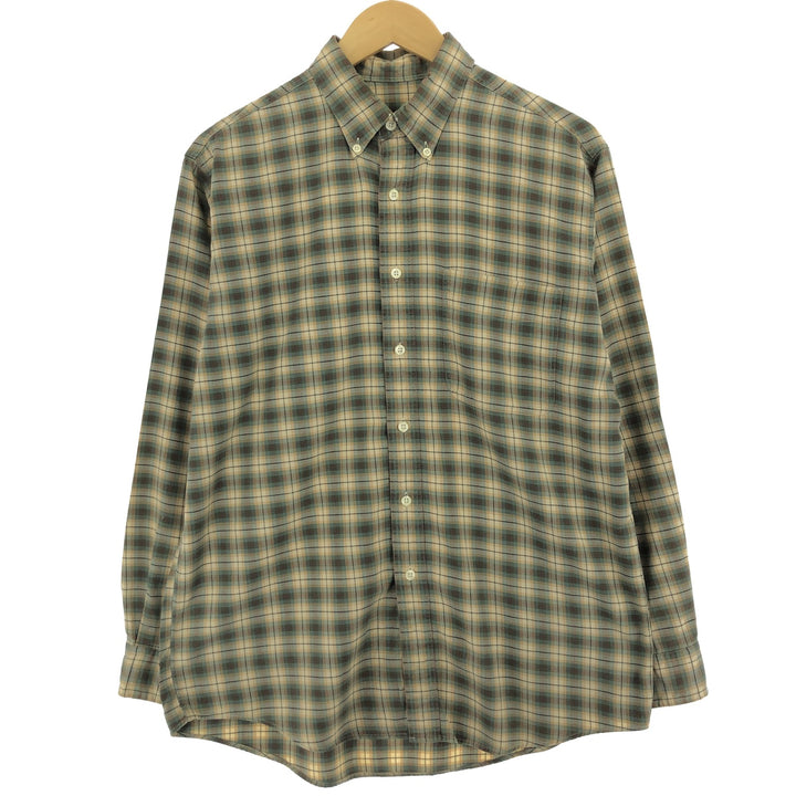 90'S J.Crew long sleeve button down check shirt, men's size M, vintage / eaa473096