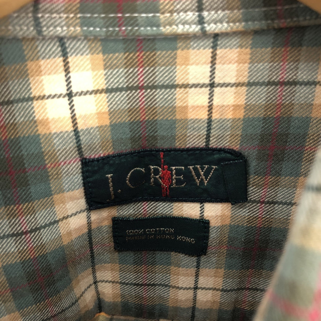 90'S J.Crew long sleeve button down check shirt, men's size M, vintage / eaa473096