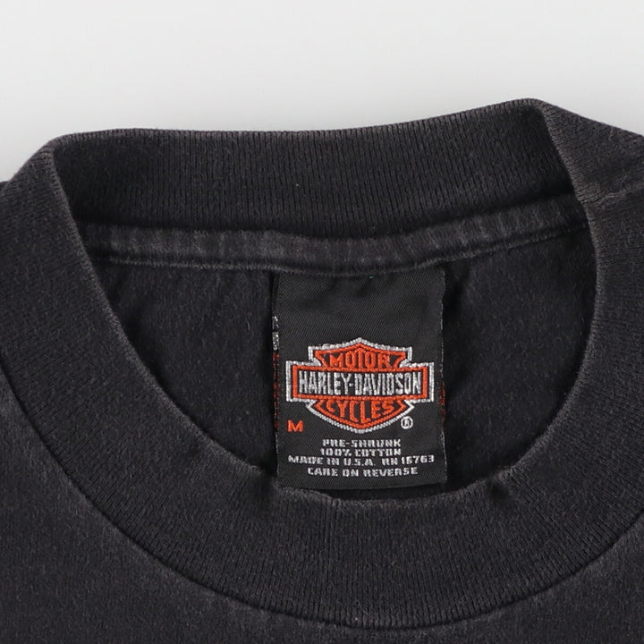 00'S Harley-Davidson Hanes Eagle Pattern Motorcycle Bike T-shirt Made in USA Men's M size /eaa473153