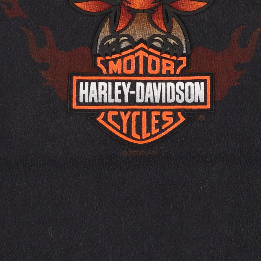 00'S Harley-Davidson Hanes Eagle Pattern Motorcycle Bike T-shirt Made in USA Men's M size /eaa473153