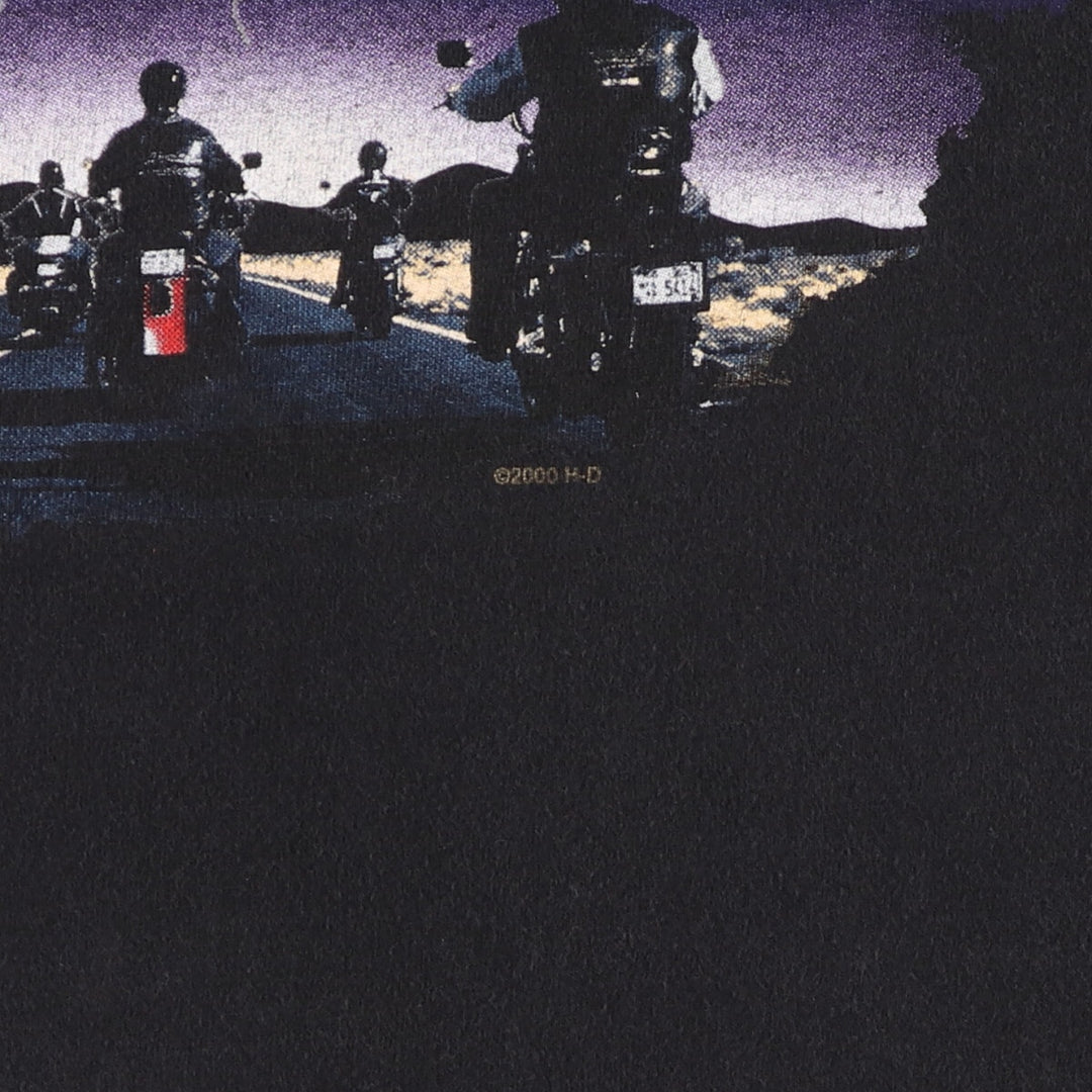 00'S Harley-Davidson Hanes Eagle Pattern Motorcycle Bike T-shirt Made in USA Men's M size /eaa473153