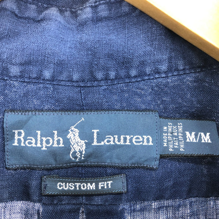 Ralph Lauren CUSTOM FIT long sleeve linen button down shirt, men's size M / eaa473201