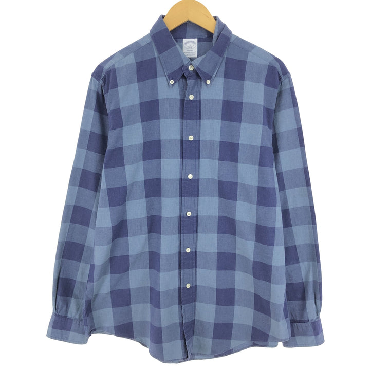 Brooks Brothers 1818 REGENT Long Sleeve Button-Down Check Shirt Men's Size L / eaa473204