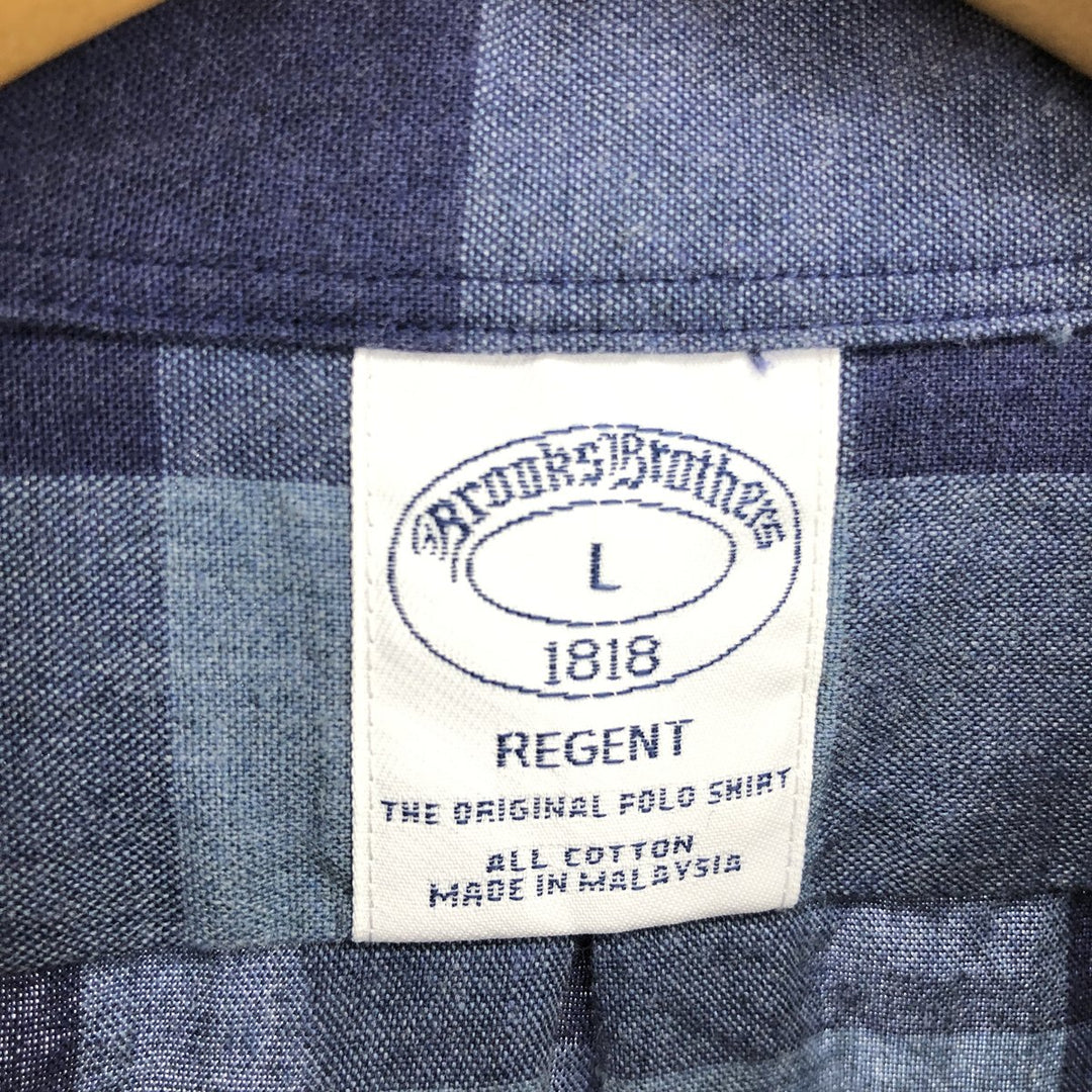 Brooks Brothers 1818 REGENT Long Sleeve Button-Down Check Shirt Men's Size L / eaa473204